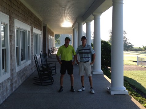 Mike and Dylan at the clubhouse